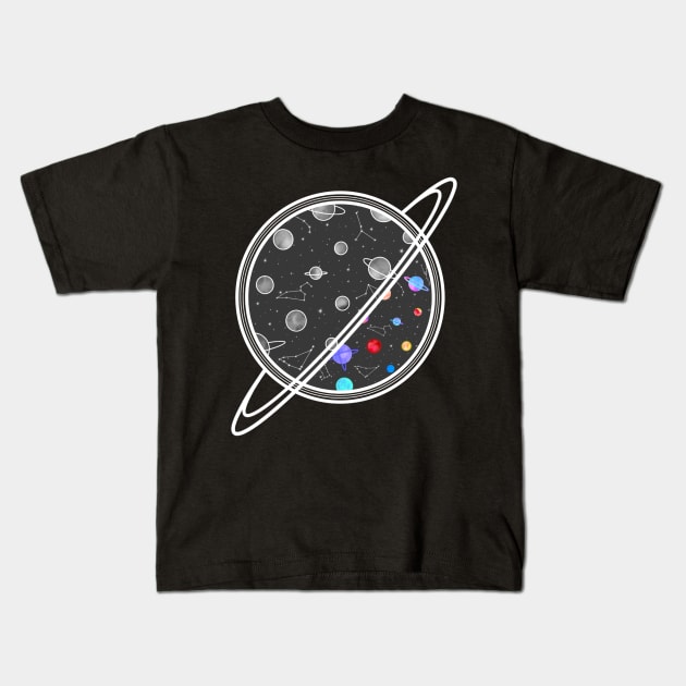 Aesthetic planets Kids T-Shirt by Morishasha